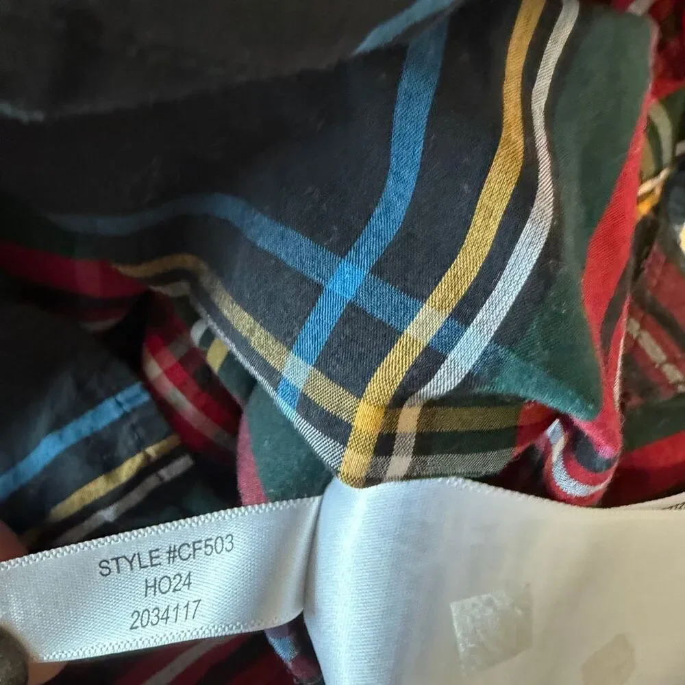 J. Crew Stewart Tartan Cotton Poplin Plaid Pajama Pant Set Women's Size Large